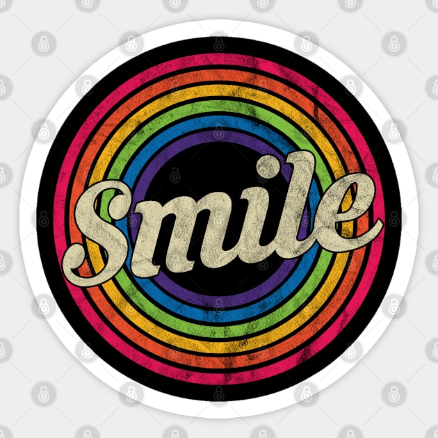 Smile - Retro Rainbow Faded-Style Sticker by MaydenArt